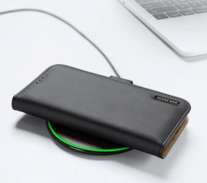 Dux Ducis Dux Ducis Hivo skórzane etui z klapką pokrowiec ze skóry naturalnej portfel na karty i dokumenty Samsung Galaxy S22+ (S22 Plus) czerwony 2