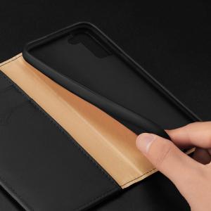 Dux Ducis Dux Ducis Hivo skórzane etui z klapką pokrowiec ze skóry naturalnej portfel na karty i dokumenty Samsung Galaxy S22+ (S22 Plus) czerwony 10