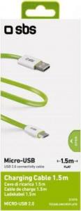 Kabel USB SBS Mobile USB-A - microUSB 1.5 m Zielony 1