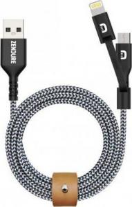 Kabel USB Zendure USB-A - microUSB + Lightning 2 m Czarny 1