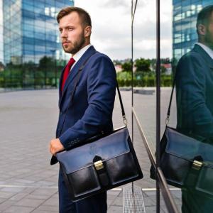 Paolo Peruzzi Włoska teczka skórzana męska Paolo Peruzzi N02 brązowa 3