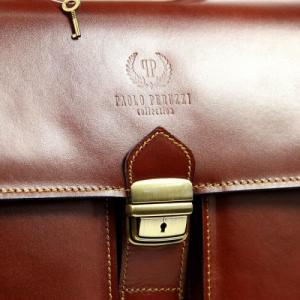 Paolo Peruzzi Włoska teczka skórzana męska Paolo Peruzzi N02 brązowa 10