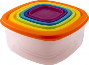 Lamart LAMART Pojemniki kwadratowe z pokrywa RAINBOW LT6029 6 szt. 1