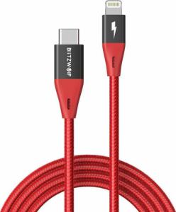 Kabel USB Blitzwolf USB-C - Lightning 1.8 m Czerwony (BLZ455RED) 1