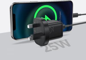 Ładowarka Joyroom Joyroom mała szybka ładowarka USB Typ C PD 25W wtyczka UK czarny + kabel USB Typ C - USB Typ C (L-P251) 2