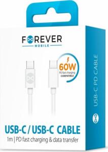 Kabel USB TelForceOne USB-C - USB-C 1 m Biały (8_2264832) 2