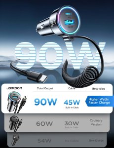 Ładowarka Joyroom JR-CL07 1x USB-A 2x USB-C  (6941237172860) 2