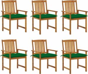 vidaXL vidaXL Krzesła ogrodowe z poduszkami, 6 szt., lite drewno akacjowe 1