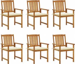 vidaXL vidaXL Krzesła ogrodowe z poduszkami, 6 szt., lite drewno akacjowe 1