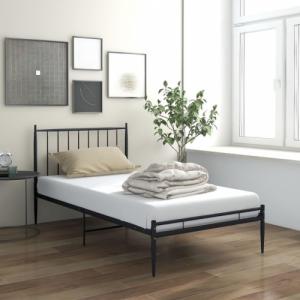 vidaXL vidaXL Rama łóżka, czarna, metalowa, 90 x 200 cm 1