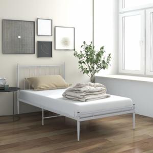vidaXL vidaXL Rama łóżka, biała, metalowa, 90 x 200 cm 1