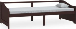vidaXL 3-osobowa sofa/łóżko, ciemnobrązowa, drewno sosnowe, 90x200 cm 2