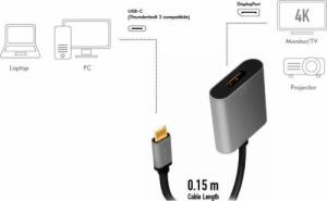 Adapter USB LogiLink USB-C - DisplayPort Szary  (1_814041) 3
