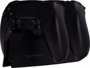 SteelDigi Podwójna stacja ładująca AZURE CANOE na 2 pady DualSense PS5 czarna 2