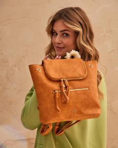 LuluCastagnette Plecak damski camelowy LuluCastagnette PIERETTE CUMIN 5