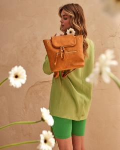 LuluCastagnette Plecak damski camelowy LuluCastagnette PIERETTE CUMIN 6