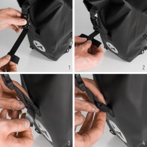 Wozinsky Wodoodporna torba rowerowa sakwa na bagażnik 25l 2w1 czarny (WBB24BK) 14