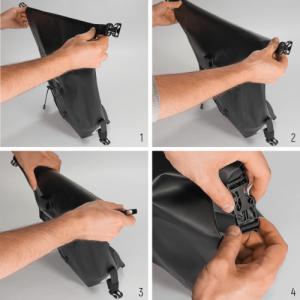 Wozinsky Wodoodporna torba rowerowa sakwa na bagażnik 25l 2w1 czarny (WBB24BK) 15