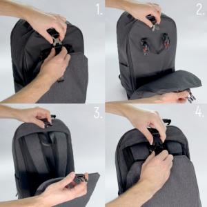 Wozinsky Torba rowerowa na bagażnik plecak rowerowy ze stelażem 2w1 40l czarny (WBB33BK) 9