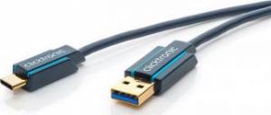 Kabel USB Clicktronic USB-A - USB-C 1 m Niebieski (JAB-3595614) 1