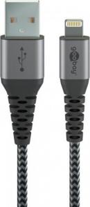 Kabel USB Goobay USB-A - Lightning 0.5 m Srebrny (49267) 1