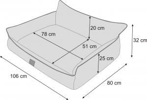 DOGGY Legowisko Joker Pik, ekolen, grafit, XXL 2