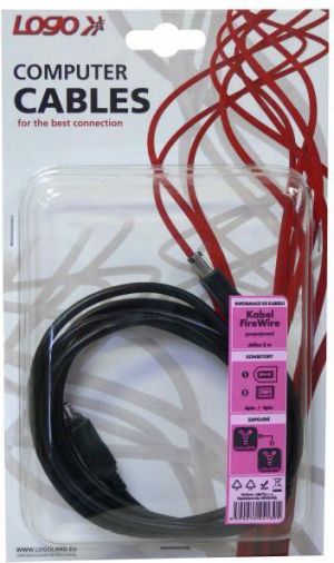 Logo Firewire 6-pin - Firewire 4-pin, 2m, Czarny (24130) 2