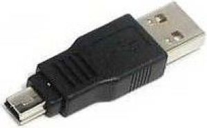 Adapter USB Logo USB A - USB mini (5pin) Czarny (29240) 1