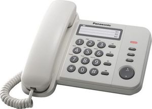 Telefon stacjonarny Panasonic Panasonic KX-TS520FXW, Corded phone, White / Standard phone with 3-line display, CLIP function, Phone list 50 names and number/ 20 last number memory / MUTE, FLASH, HOLD functions-KX-TS520FXW 1