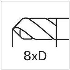 Wiertło FORMAT GT Wiertło pełnowęglikowe HPC, typ UNI, z chłodzeniem wewnętrznym, 8 x D FORMAT GT 11