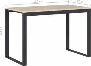 Biurko vidaXL 30199 Czarno-Beżowe 110 cm x 60 cm 6