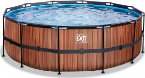 Exit Exit Toys Wood Pool, Frame Pool O 427x122cm, swimming pool (brown, with sand filter system) 1