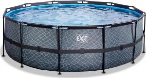Exit Exit Toys Stone Pool, Frame Pool O 427x122cm, swimming pool (grey, with sand filter system) 1