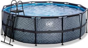 Exit Exit Toys Stone Pool, Frame Pool O 427x122cm, swimming pool (grey, with filter pump) 1