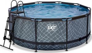 Exit Exit Toys Stone Pool, Frame Pool O 360x122cm, swimming pool (grey, with filter pump) 1