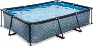 Exit Exit Toys Stone Pool, Frame Pool 300x200x65cm, swimming pool (grey, with filter pump) 1