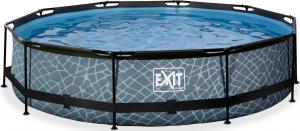 Exit Exit Toys Stone Pool, Frame Pool O 360x76cm, swimming pool (grey, with filter pump) 1