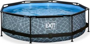Exit Exit Toys Stone Pool, Frame Pool O 300x76cm, swimming pool (grey, with filter pump) 1