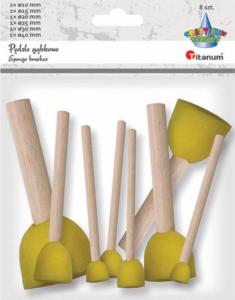 Titanum Pędzle gąbkowe okrągłe mix 8szt 2