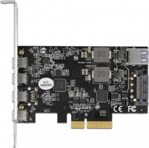 Kontroler Delock DeLOCK PCI Express x4 card for 4 x USB Type-C + 1 x USB Type-A - SuperSpeed ??USB 10 Gbps - low profile form factor, USB controller 90059 4
