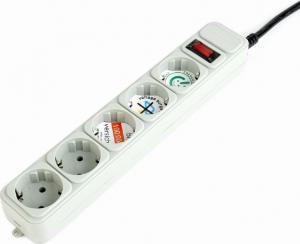 Listwa zasilająca Gembird przeciwprzepięciowa 5 gniazd 3 m biała (SPG3-B-10C) 3