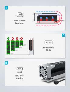 Graugear Radiator do dysku M.2 z wentylatorem (G-M2HS03-F) 3