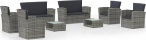 vidaXL 8-cz. zestaw wypoczynkowy do ogrodu, poduszki, rattan PE, szary 2