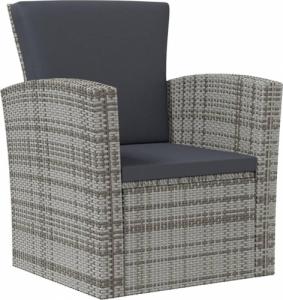 vidaXL 8-cz. zestaw wypoczynkowy do ogrodu, poduszki, rattan PE, szary 3