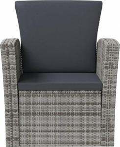 vidaXL 8-cz. zestaw wypoczynkowy do ogrodu, poduszki, rattan PE, szary 4