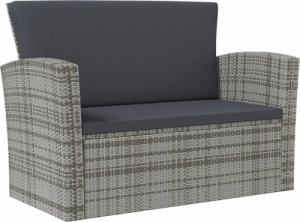 vidaXL 8-cz. zestaw wypoczynkowy do ogrodu, poduszki, rattan PE, szary 5