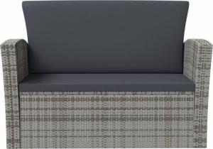 vidaXL 8-cz. zestaw wypoczynkowy do ogrodu, poduszki, rattan PE, szary 6