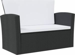 vidaXL 8-częściowy zestaw mebli do ogrodu, poduszki, rattan PE, czarny 3