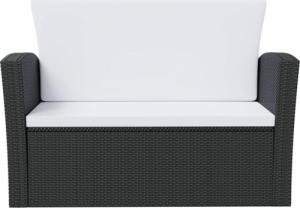 vidaXL 8-częściowy zestaw mebli do ogrodu, poduszki, rattan PE, czarny 4
