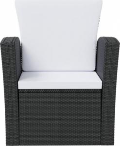 vidaXL 8-częściowy zestaw mebli do ogrodu, poduszki, rattan PE, czarny 6